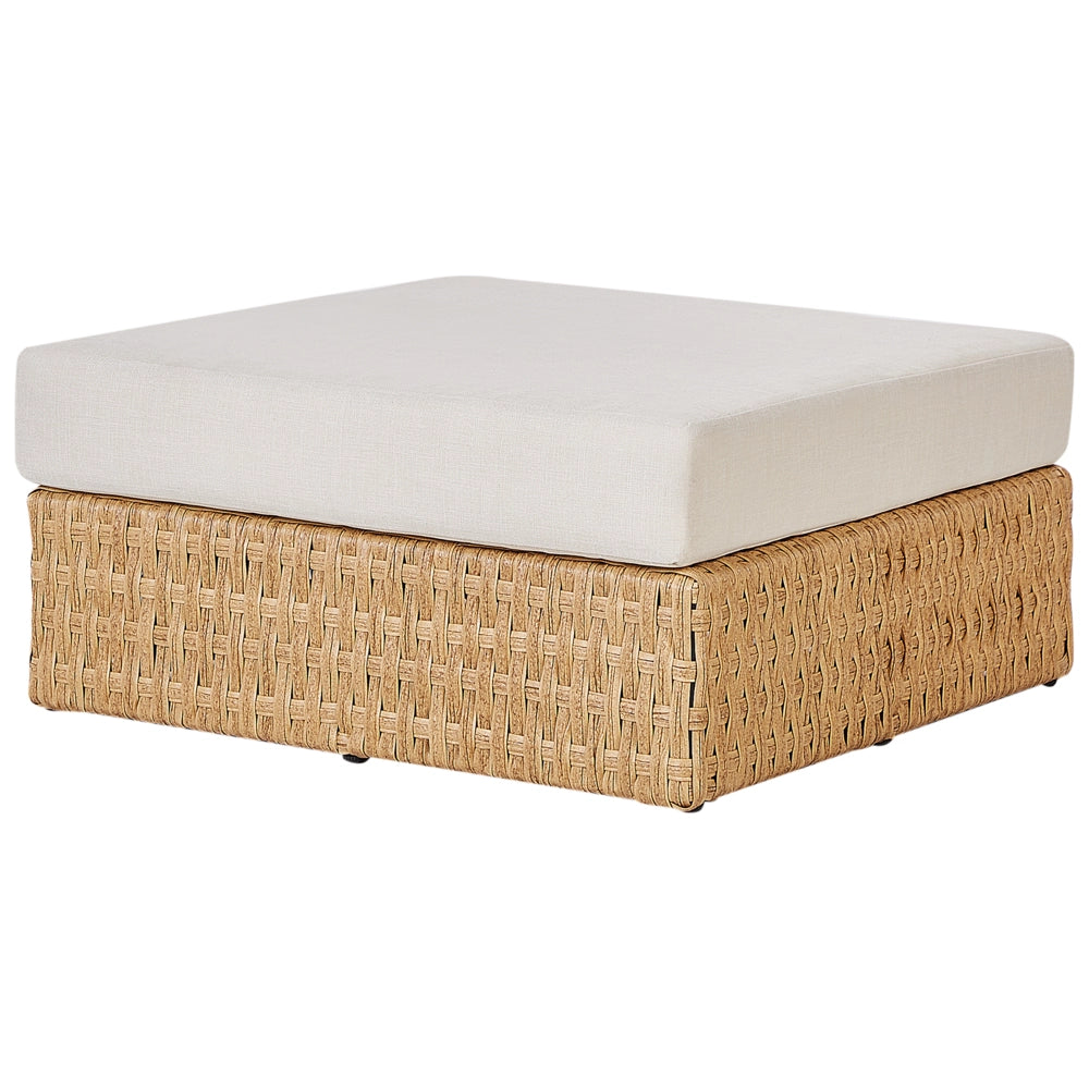 Set da giardino con divano a 4 posti  lato destro in rattan sintetico PE, tavolino con piano a vassoio e cuscini beige