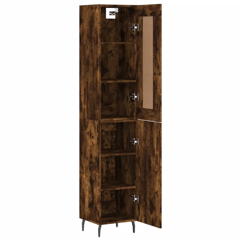 Credenza | Madia | Buffet da pranzo | Armadio da pranzo Rovere Fumo 34,5x34x180 cm in Legno Multistrato