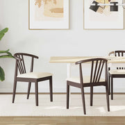 Sedia da pranzo 2 pcs Marrone chiaro e chiaro 42020393