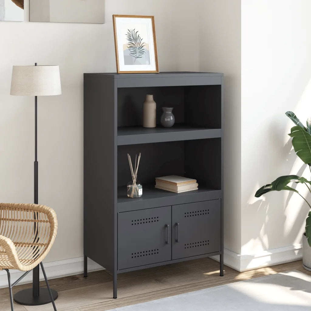 Credenza-Buffet-Armadio da cucina Antracite 68x39x113 cm in Acciaio 174390