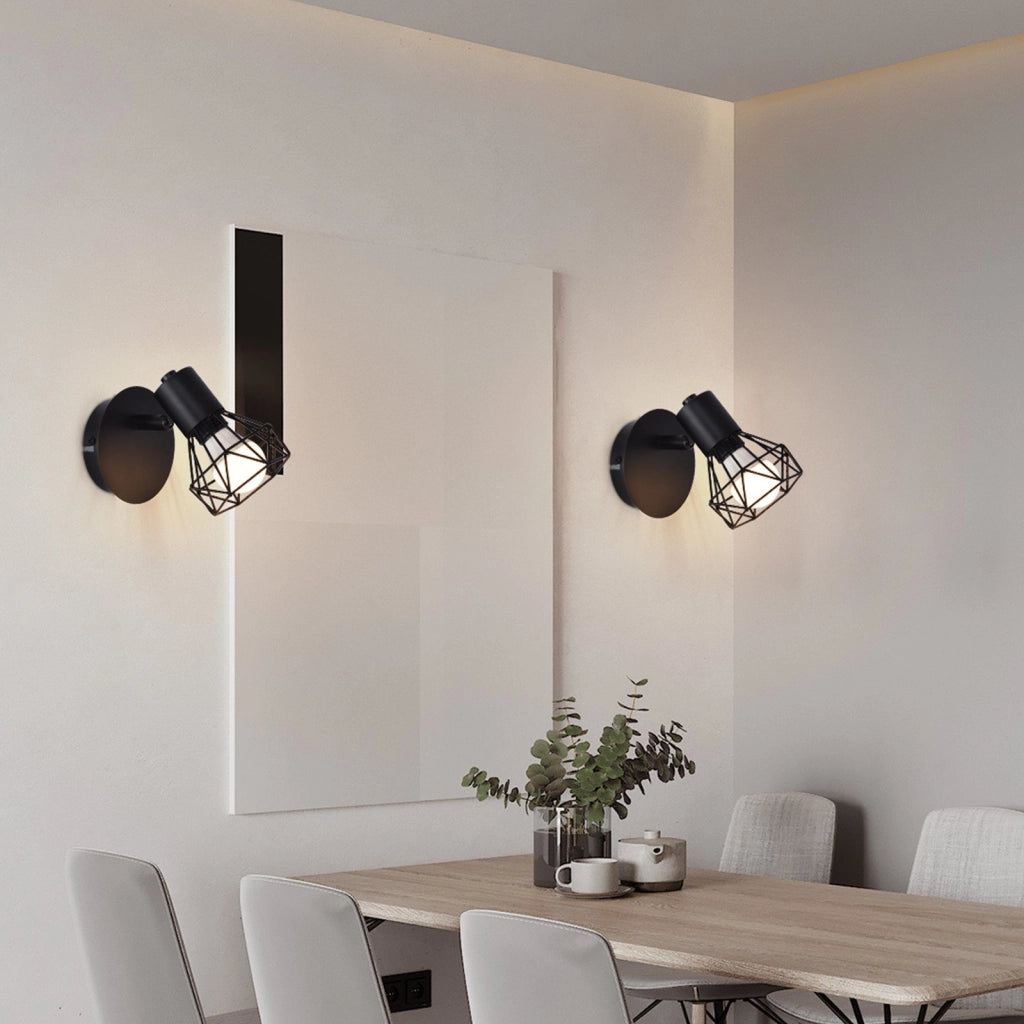 ZMH Faretto da soffitto retrò neri testa singola orientabile 350° E14 40W