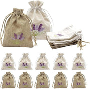 Borse Lavanda Piccole di Cotone e Lino Borse Profumate per Armadi e Imballaggio di Regali (Lotto da 10, 10 x 14 cm)