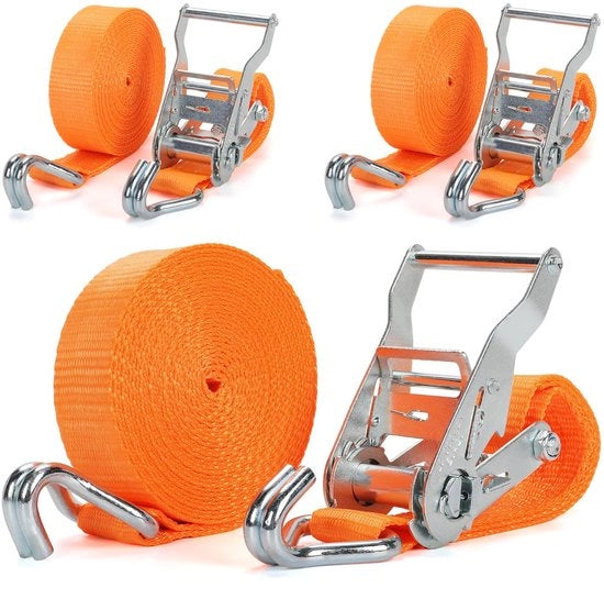 Cinturoni di trazione 2 x 2000 kg con gancio, 6 m x 40 mm, cinturoni di trazione pesanti con chiusura a molla per motocicli/autoveicoli/rimorchi/uso domestico