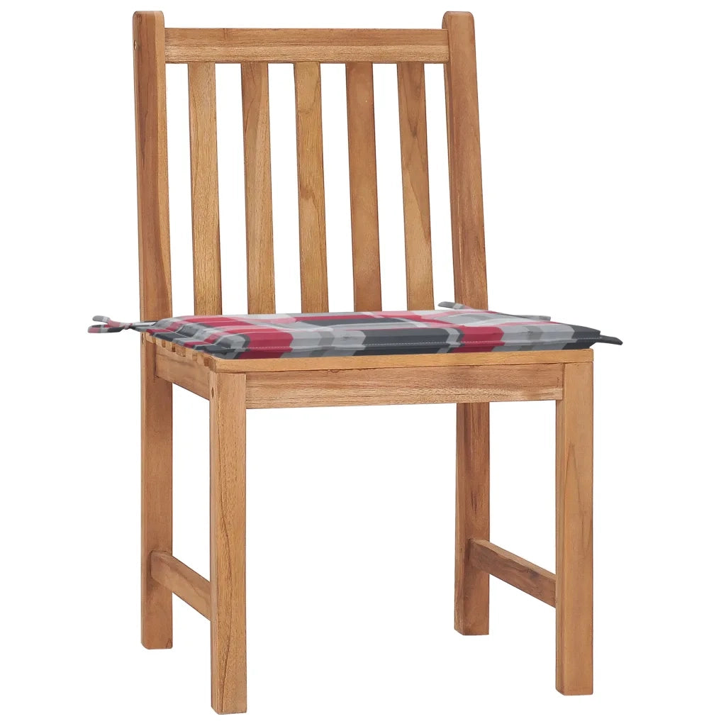 Sedie da Giardino 2 pz | Sedie da Esterno con Cuscini in Legno Massello di Teak