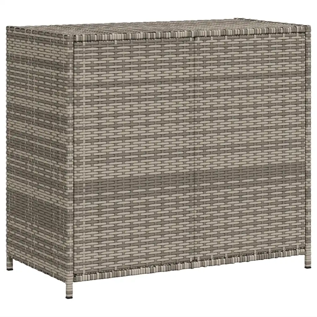 Armadietto Portaoggetti Giardino Grigio 83x45x76 cm Polyrattan 365545