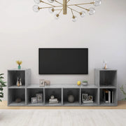 Mobili TV 4 pz Grigio Cemento 72x35x36,5 cm in Truciolato  cod mxl 61577