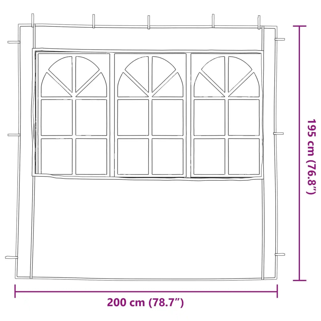 Parete per tenda da festa 2 pcs 200 x 195 cm Antracite
