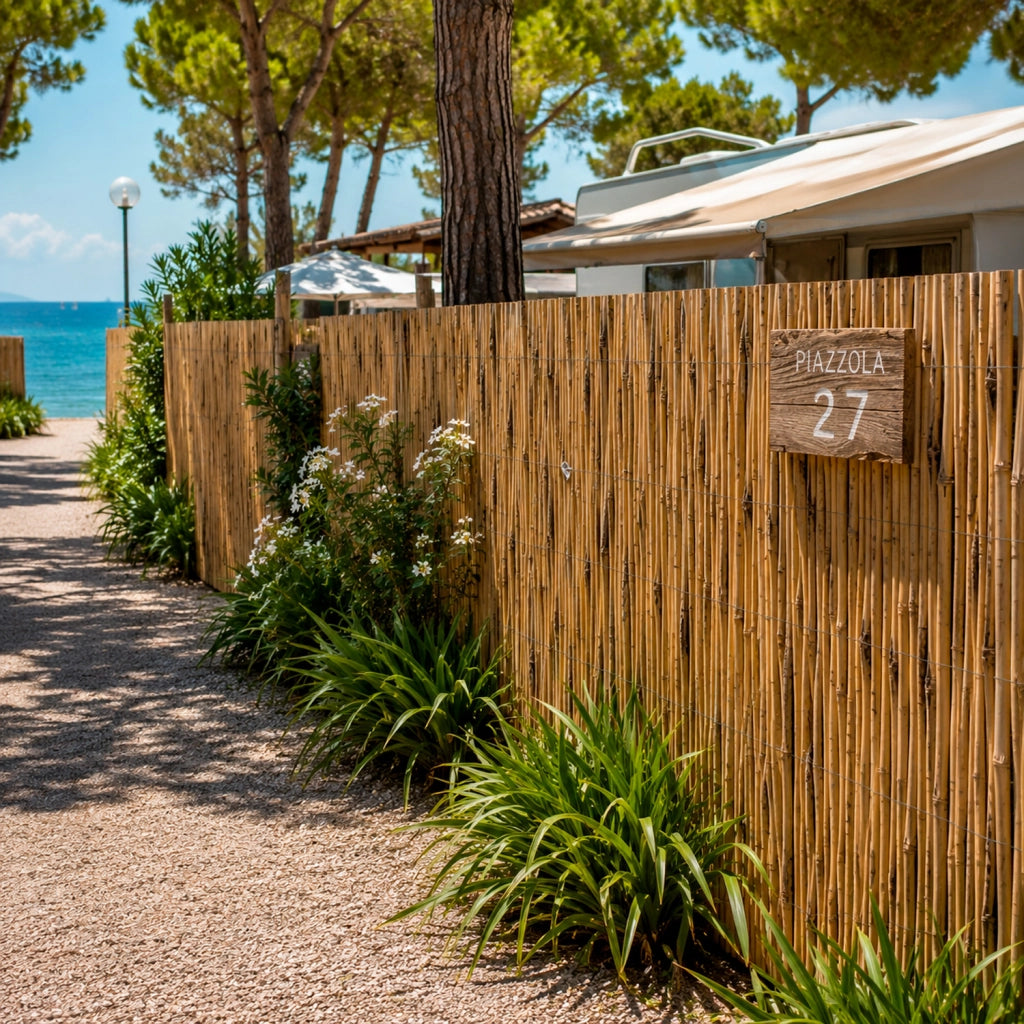 Arella In Bamboo Recinzione Ombreggiante E Schermatura Privacy Resistente Per Esterni Giardino Balcone Terrazzo Stabilimenti Balneari Facile Installazione Duratura E Decorativa 2.5 x 3 Metri