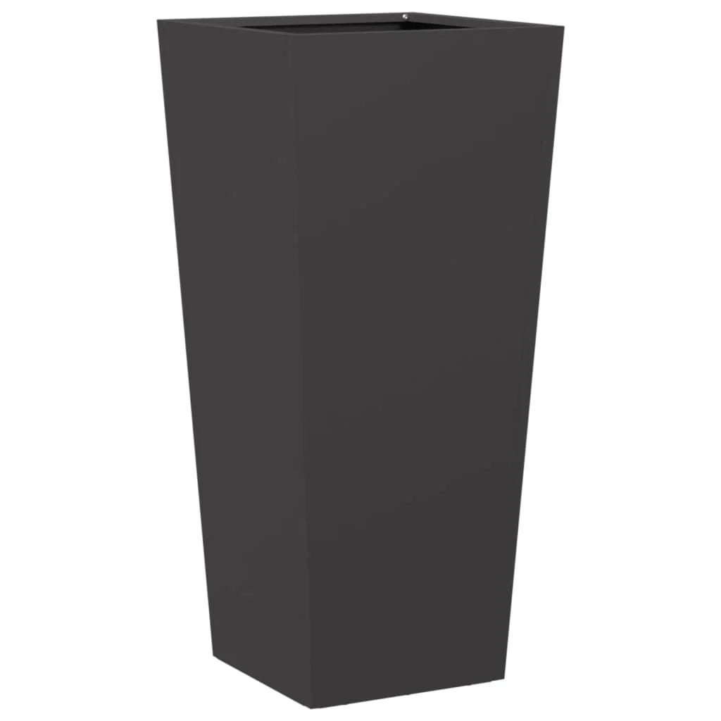 Fioriera rialzata per piante fiori giardino terrazze set da 2 35 x 35 x 75 cm acciaio nero 02_0038941