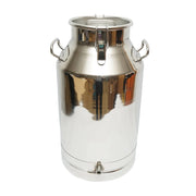 Brocca per latte in acciaio inox con coperchio da 40 litri con rubinetto per mungitrice per mucche Breckner Germany