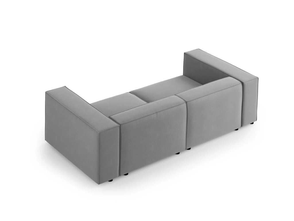 Cosmopolitan Design - Divano "Arendal" 3 posti in velluto grigio chiaro 