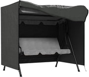 Ombrellone per veranda, 3 posti, impermeabile, resistente all'inverno, copertura per altalena da giardino, telo UV resistente, copertura, tessuto 420D Oxford resistente ai graffi, 177 x 114 x 152 cm, grigio scuro