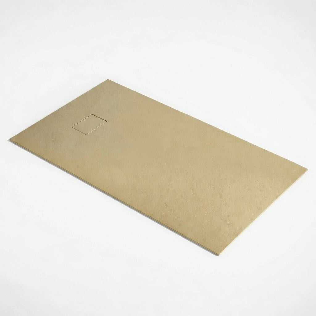 Piatto doccia in resina 90x90 cm effetto pietra colore beige CUBA