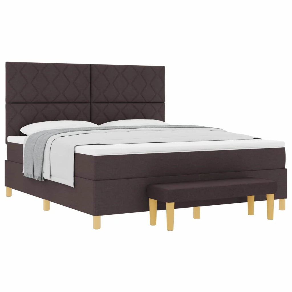 Letto a molle con materasso Marrone Scuro 180 x 200 cm Tessuto 3344397