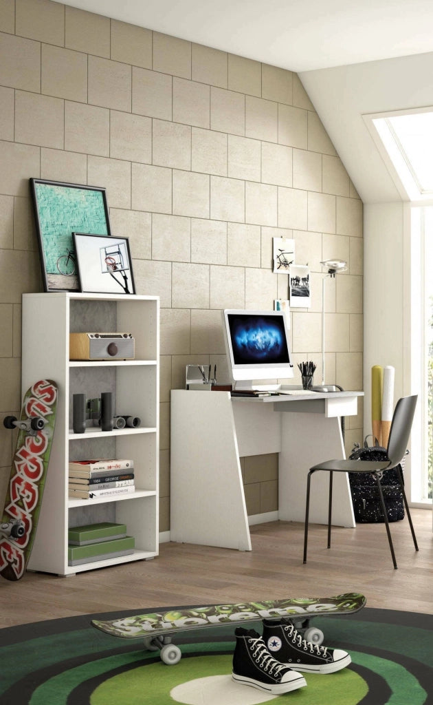 Biblioteca Aky, Libreria 3 Ripiani Made in Italy, 60x30x130h cm Bianco