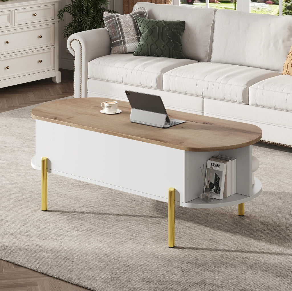 Tavolino da caffè elevabile 120x50 cm con vano contenitore