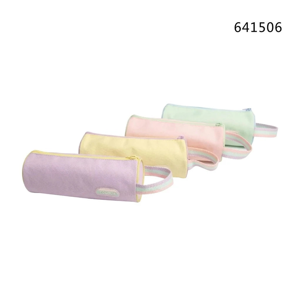 Trade Shop - Astuccio Tombolino Grande Cilindro A 4 Colori Con Manico Laterale Scuola Portatutto 641506 -