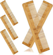 Set di pettini in legno - Pettini in bambù antistatici per lo stile dei capelli - Pettine in legno naturale per capelli spessi, ondulati o diritti - 5 pezzi adatti per donne e uomini