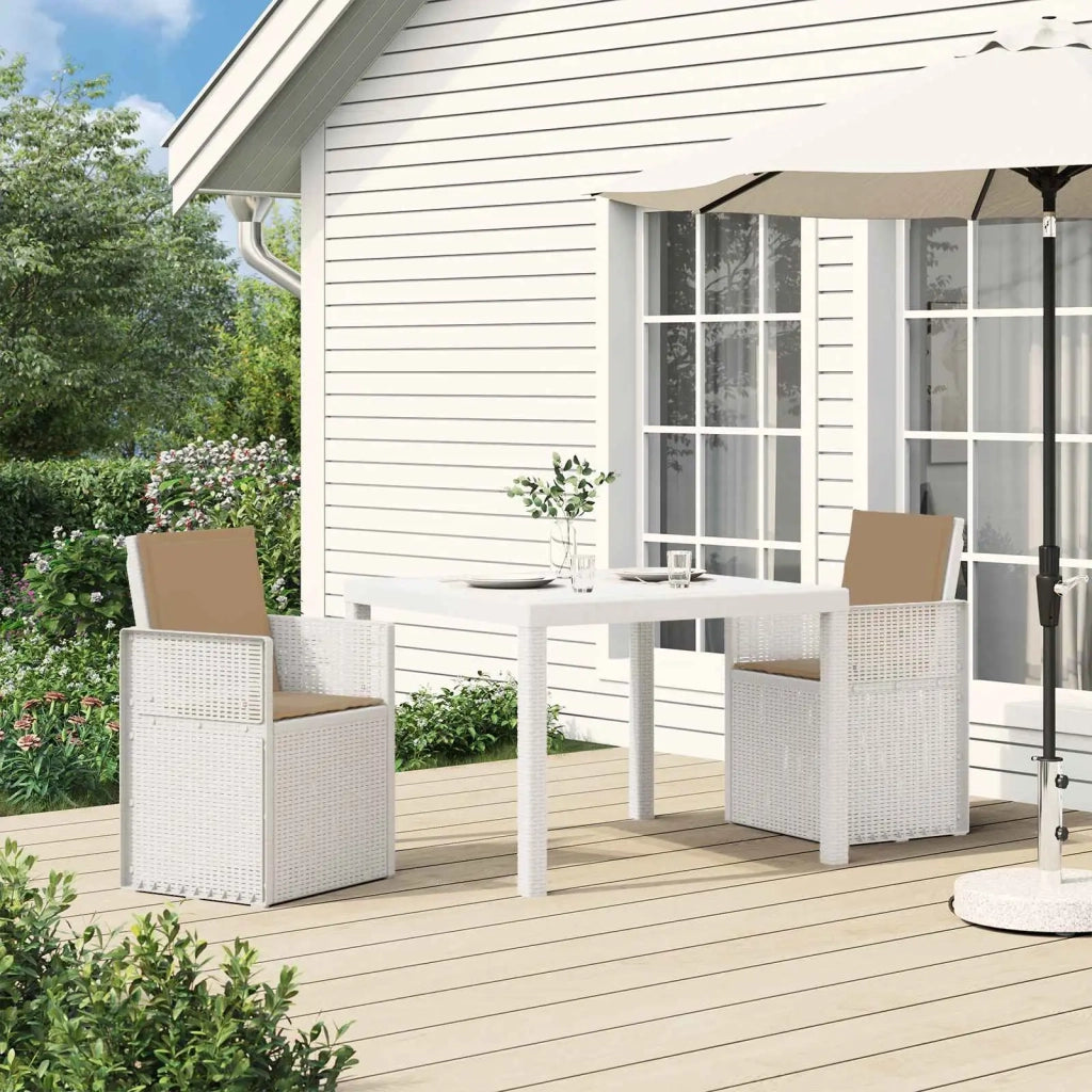 Sedie da pranzo da giardino 2 pcs Bianco e Tortora PP 8000004