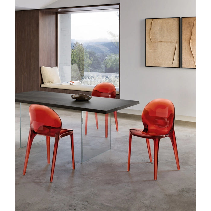Sedia con gambe e seduta in policarbonato colore Rosso Ruby 42.5cm X 53cm H 82.5cm Stones