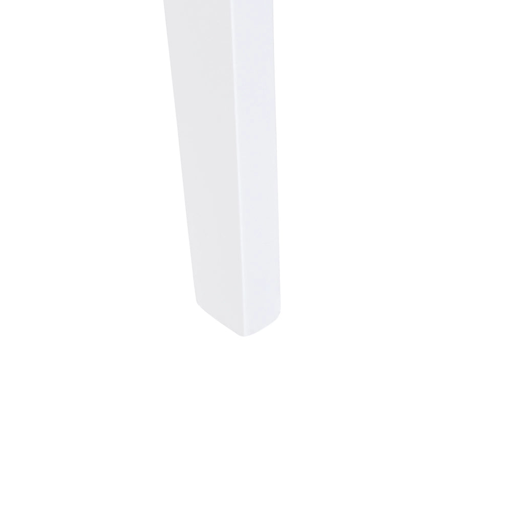 Set di 2 sedie da pranzo Seduta in MDF bianco Gambe in legno di gomma Schienale curvo senza braccioli