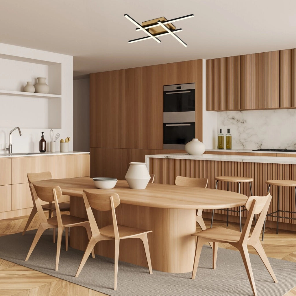Plafoniera LED moderna nero-oro 24W 4000K Rabalux Demir