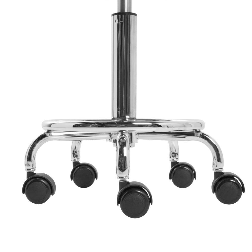 Sgabello da ufficio rosa pastello in ecopelle con struttura in metallo imbottito girevole regolabile in altezza arredamento per ufficio