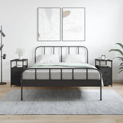 Comodini 2 pz-Set di 2 Tavolino da notte Neri 30x60x60 cm in Legno Multistrato 868956