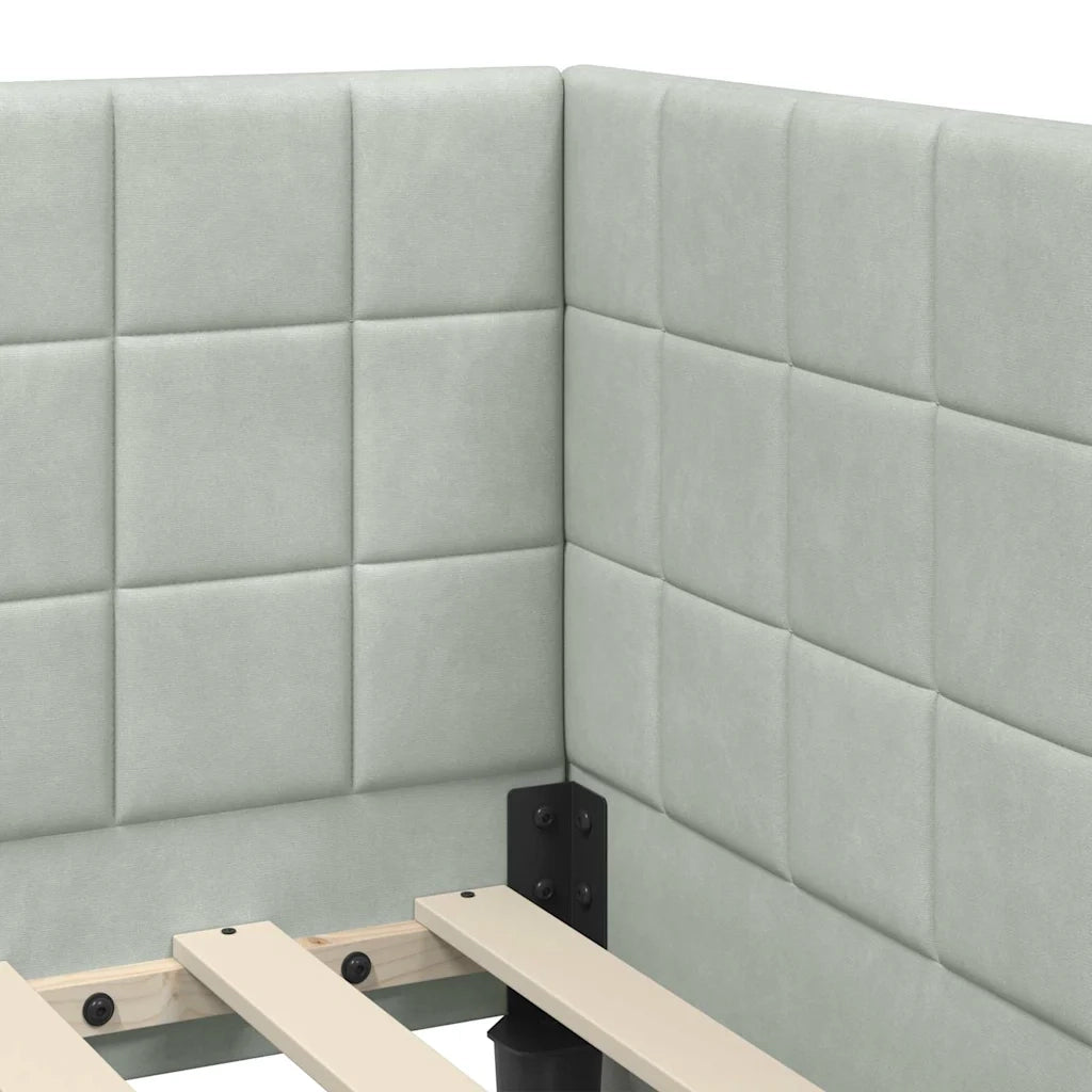 Cornice del letto ad angolo Grigio chiaro 80 cm x 200 cm