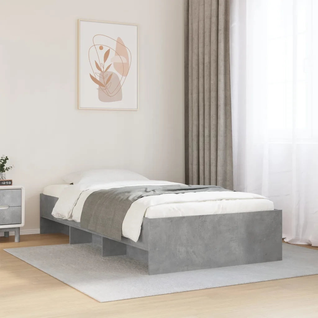 Giroletto-Struttura Letto Grigio Cemento 100x200 cm in Legno Multistrato 399195