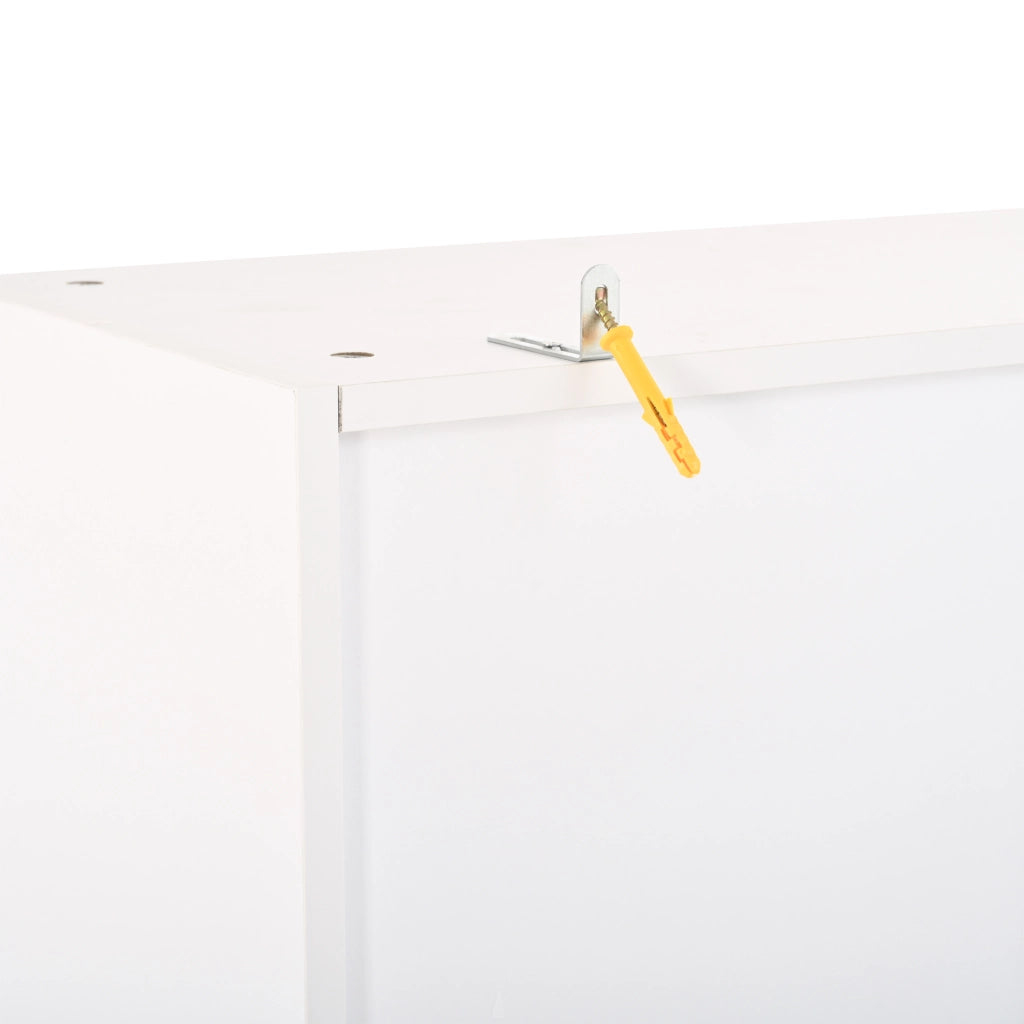 Vetrina 80x35x180 cm con LED Bluetooth in MDF bianca