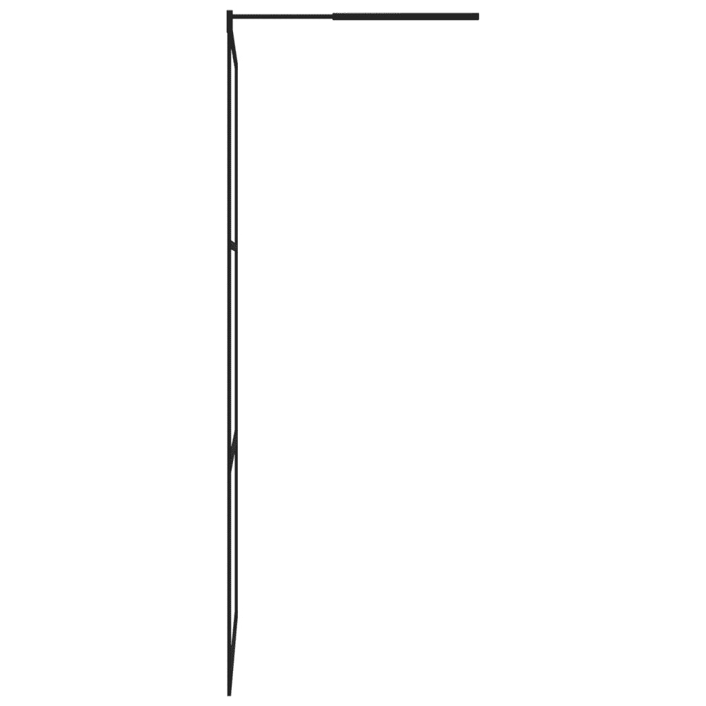 Parete Doccia Walk-in in Vetro Trasparente ESG Nera 115x195 cm cod mxl 67192