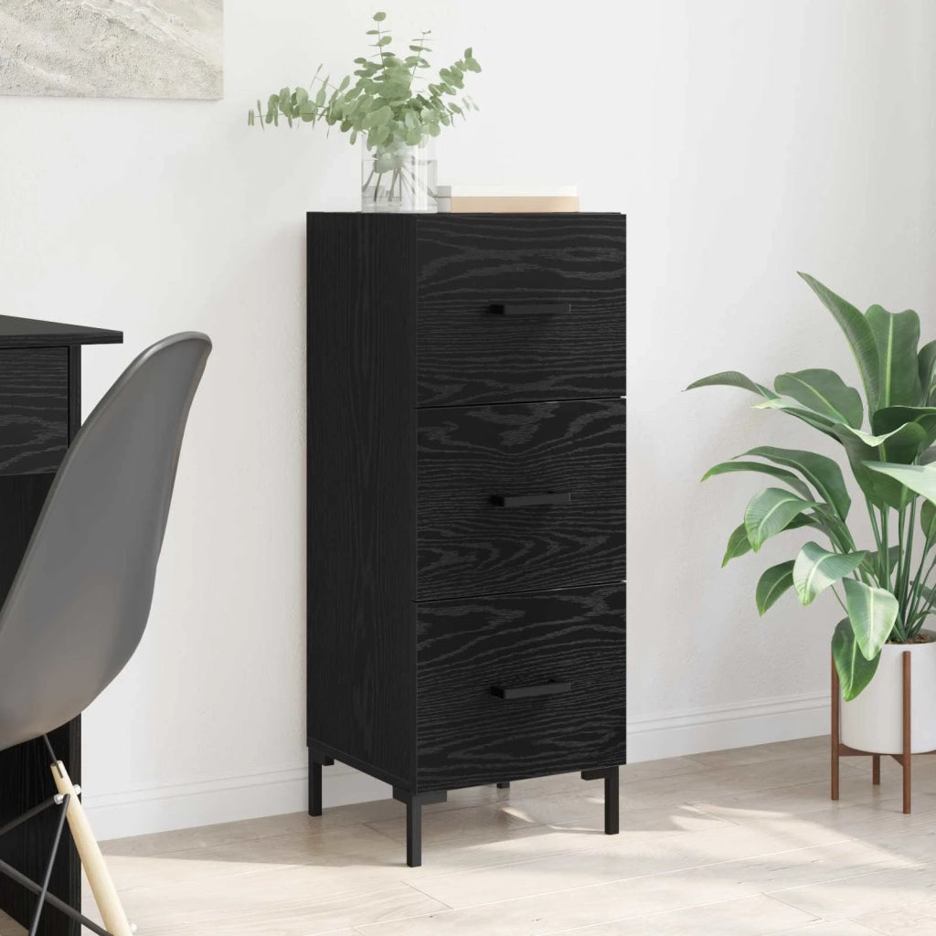 Credenza Rovere Nero 34,5 x 34 x 90 cm Legno multistrato