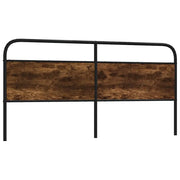 Testiera Rovere Fumo 200 cm in Acciaio e Legno Multistrato