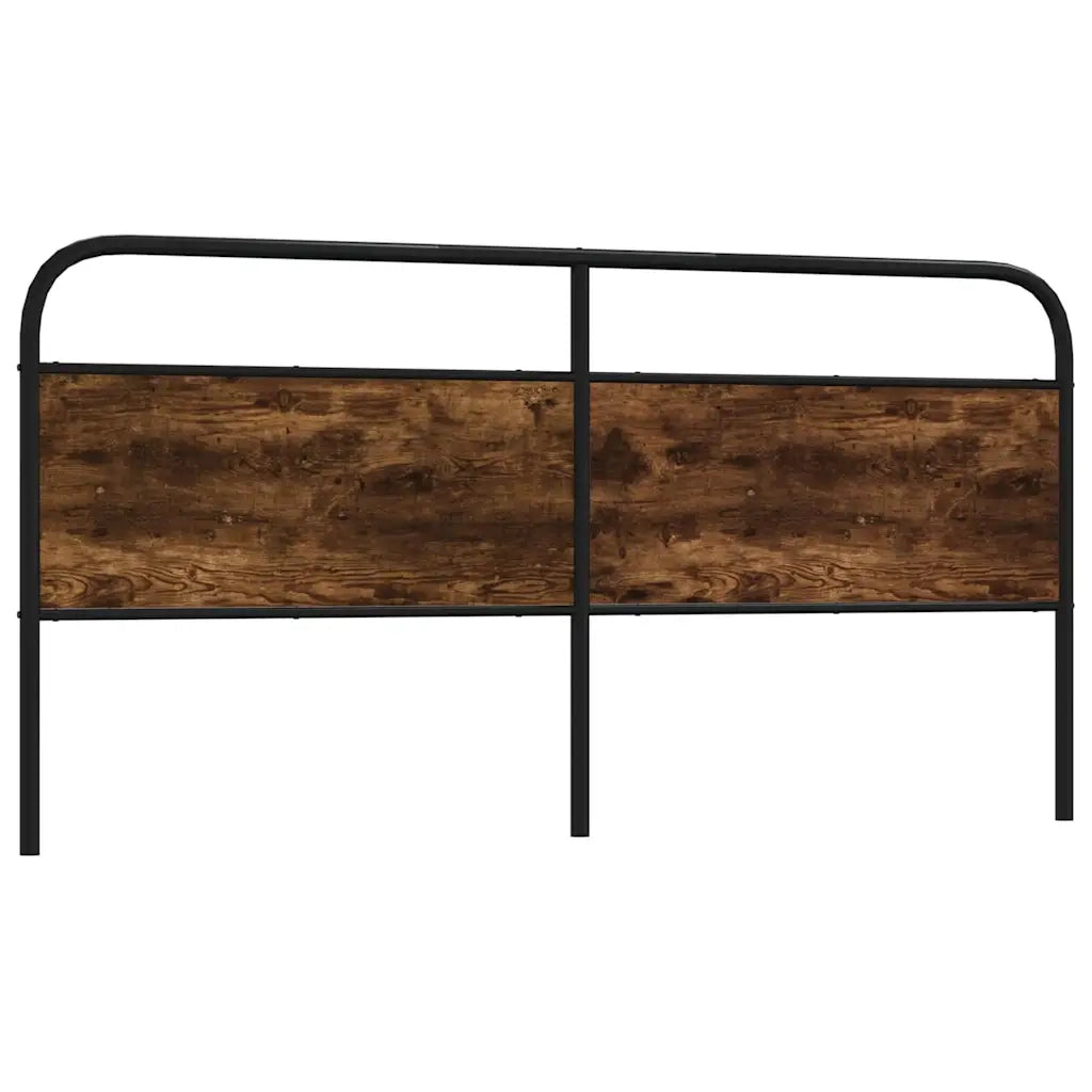 Testiera Rovere Fumo 200 cm in Acciaio e Legno Multistrato