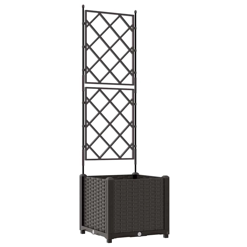 Fioriera da giardino moderna e minimalista 40 x 40 x 143 cm acciaio marrone 02_0058511