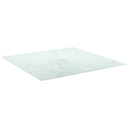 Piano Tavolo Bianco 80x80 cm 6 mm Vetro Temperato Design Marmo 322257
