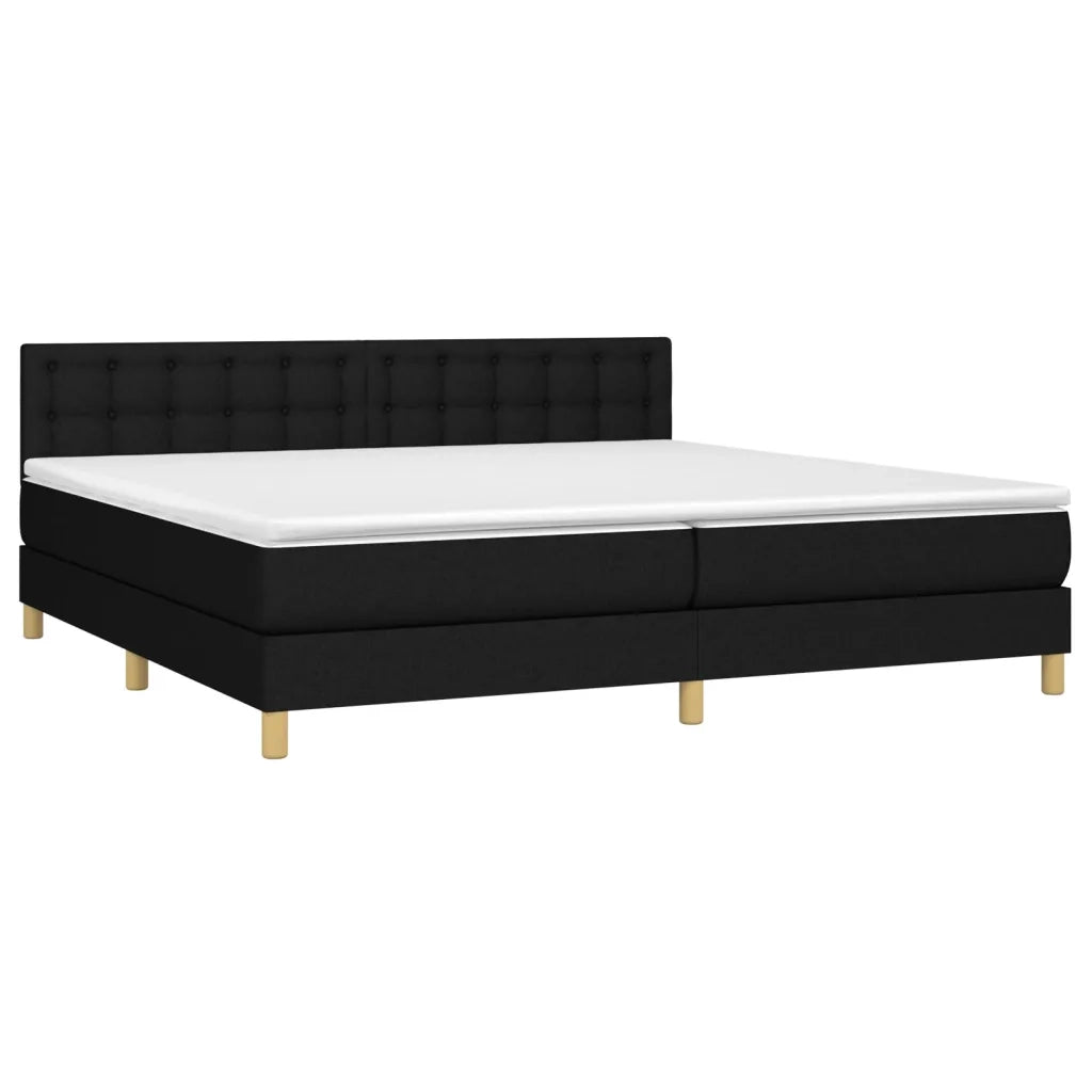Giroletto a Molle con Materasso Nero 200x200 cm in Tessuto 3140963