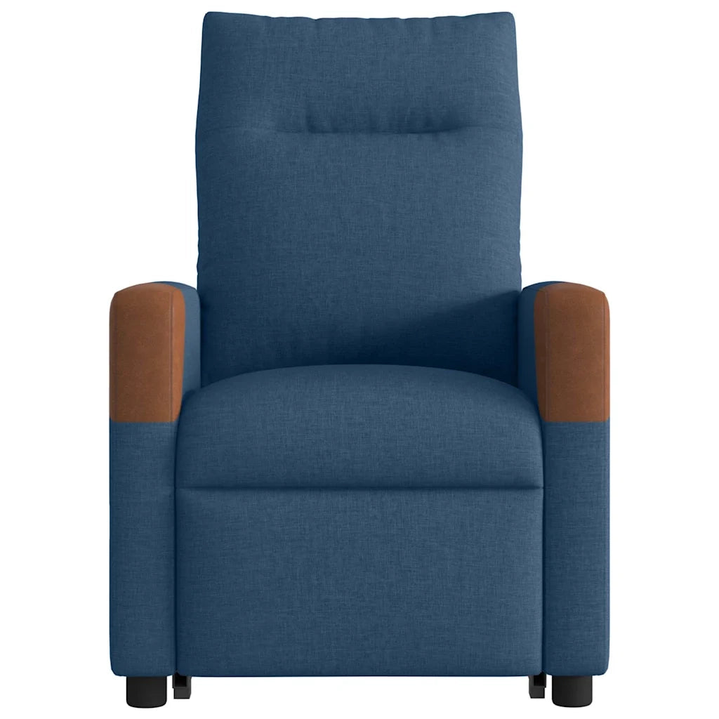 vidaXL Poltrona Alzapersona Reclinabile Elettrica Blu in Tessuto