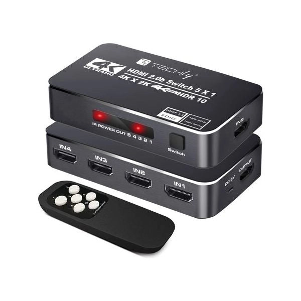 Switch hdmi techly idata hdmi2 4k5160b 5in1 black
