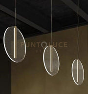 KOI-SP O Sospensione 1 luce led oro verniciato diffusore in vetro diametro 25cm Led 9W dimmerabile SDD 2800 - 5000k