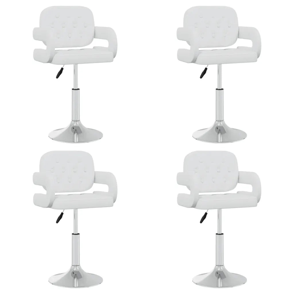 Sedie da Pranzo Girevoli 4 pz Bianche in Similpellecod mxl 121413