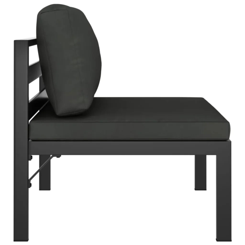 Divano da Giardino a 4 Posti con Cuscini in Alluminio Antracite 3107785