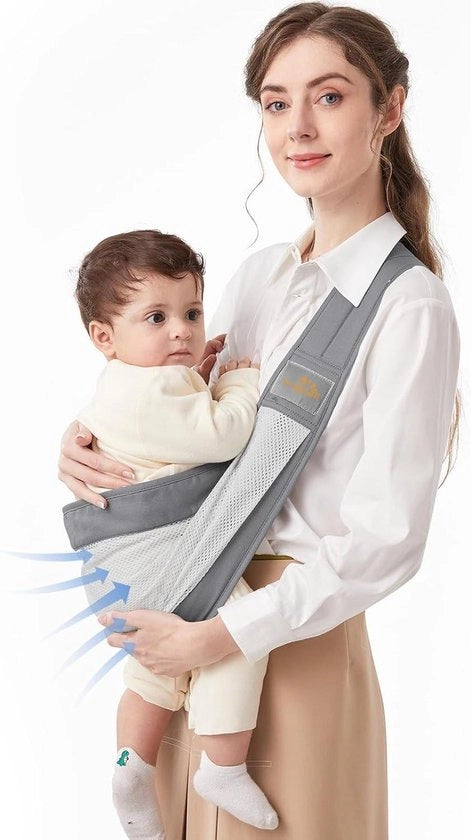 Borsa per bambino - Cintura per bambino - Trasporto del bambino - Cinturone regolabile - 20 x 20 x 5 cm - Grigio