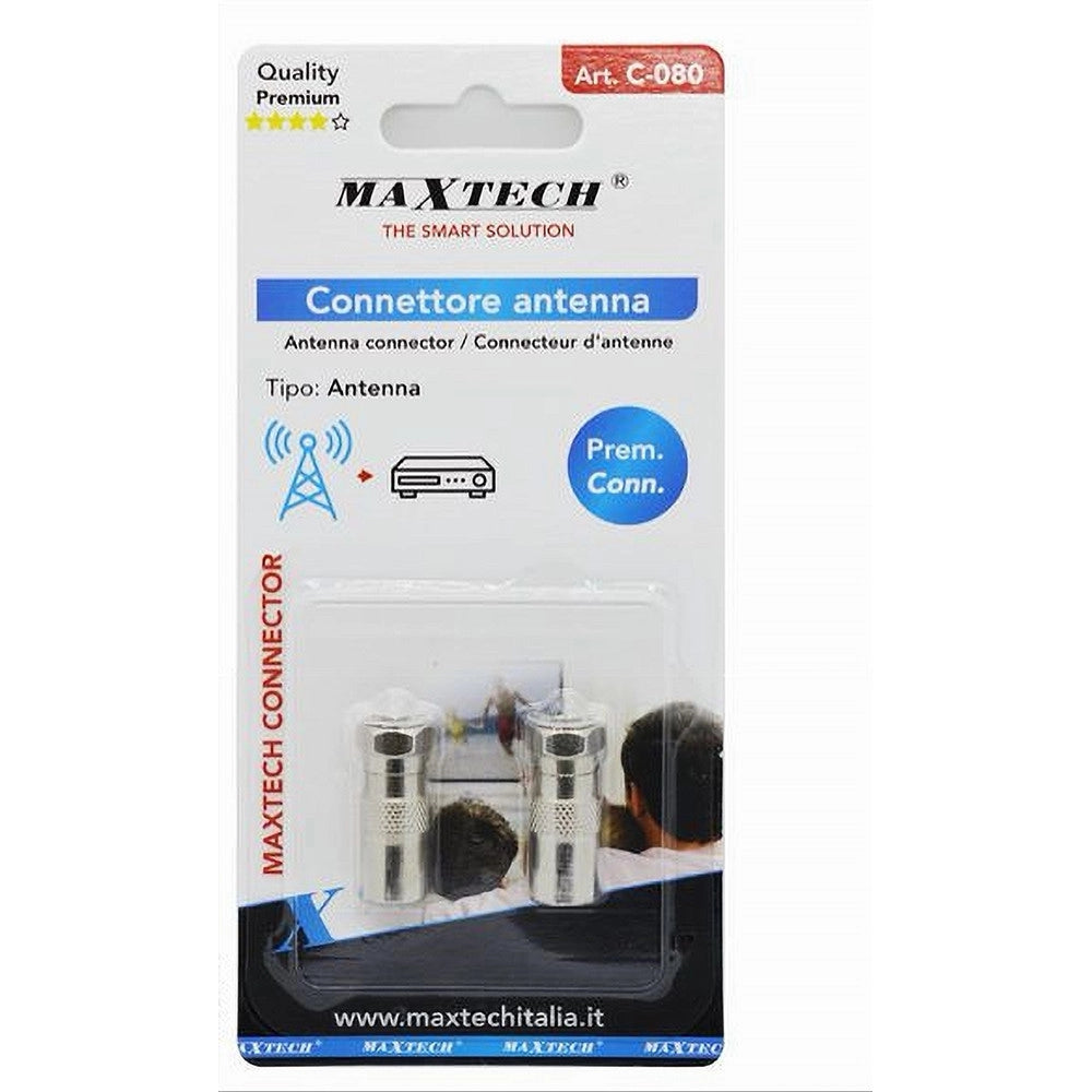 Trade Shop - Connettore Antenna Tv Satellitare F Maschio A Femmina Adattatore Coassiale C-080 -