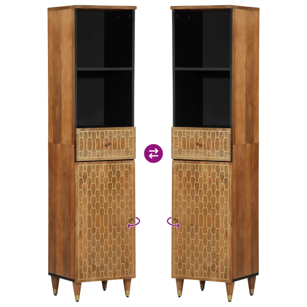 Mobile da Bagno 38x33x160 cm in Legno Massello di Mango 358306