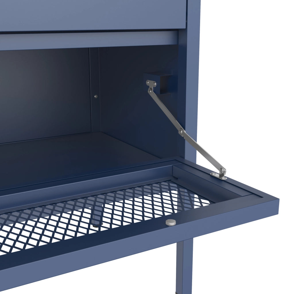Scarpiera EMMA a 4 ante in metallo grigio-blu