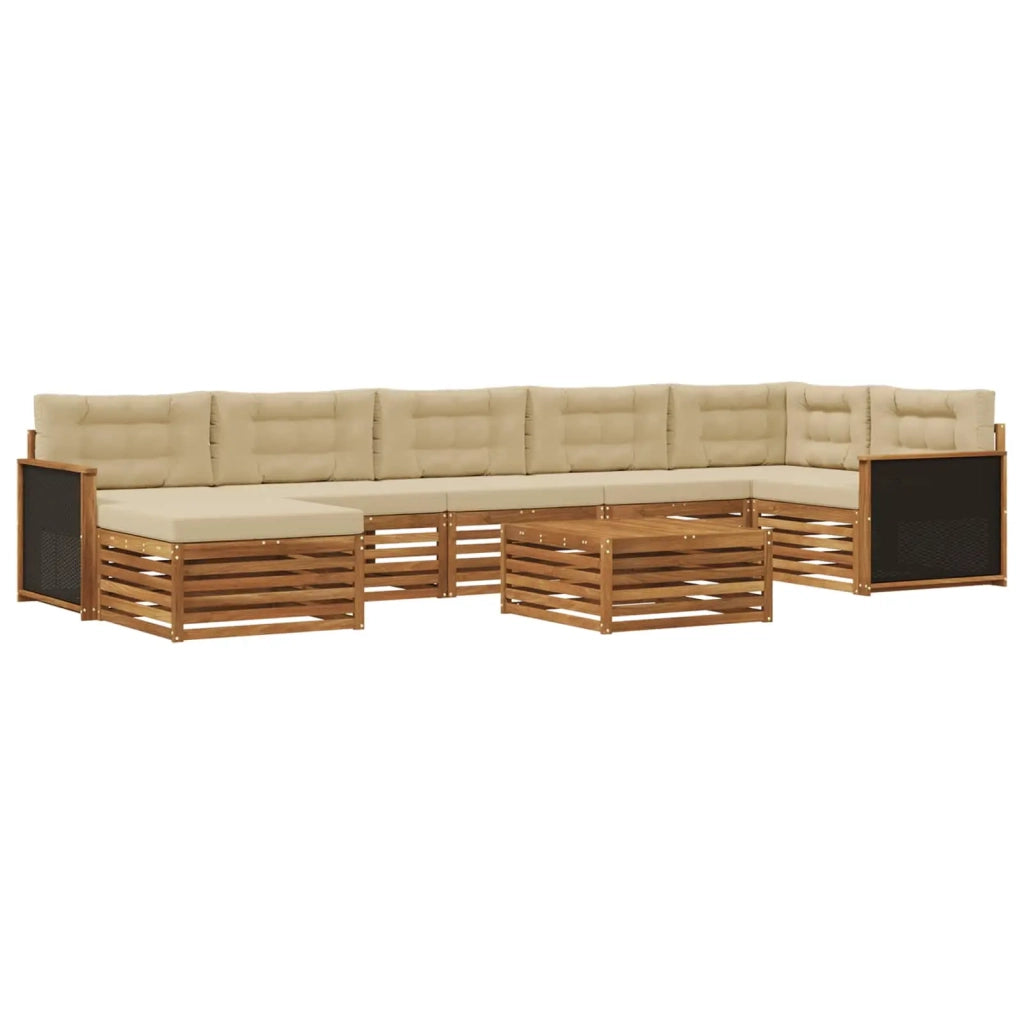 Set di divani da esterno 8 pz Naturale e Beige 3383646