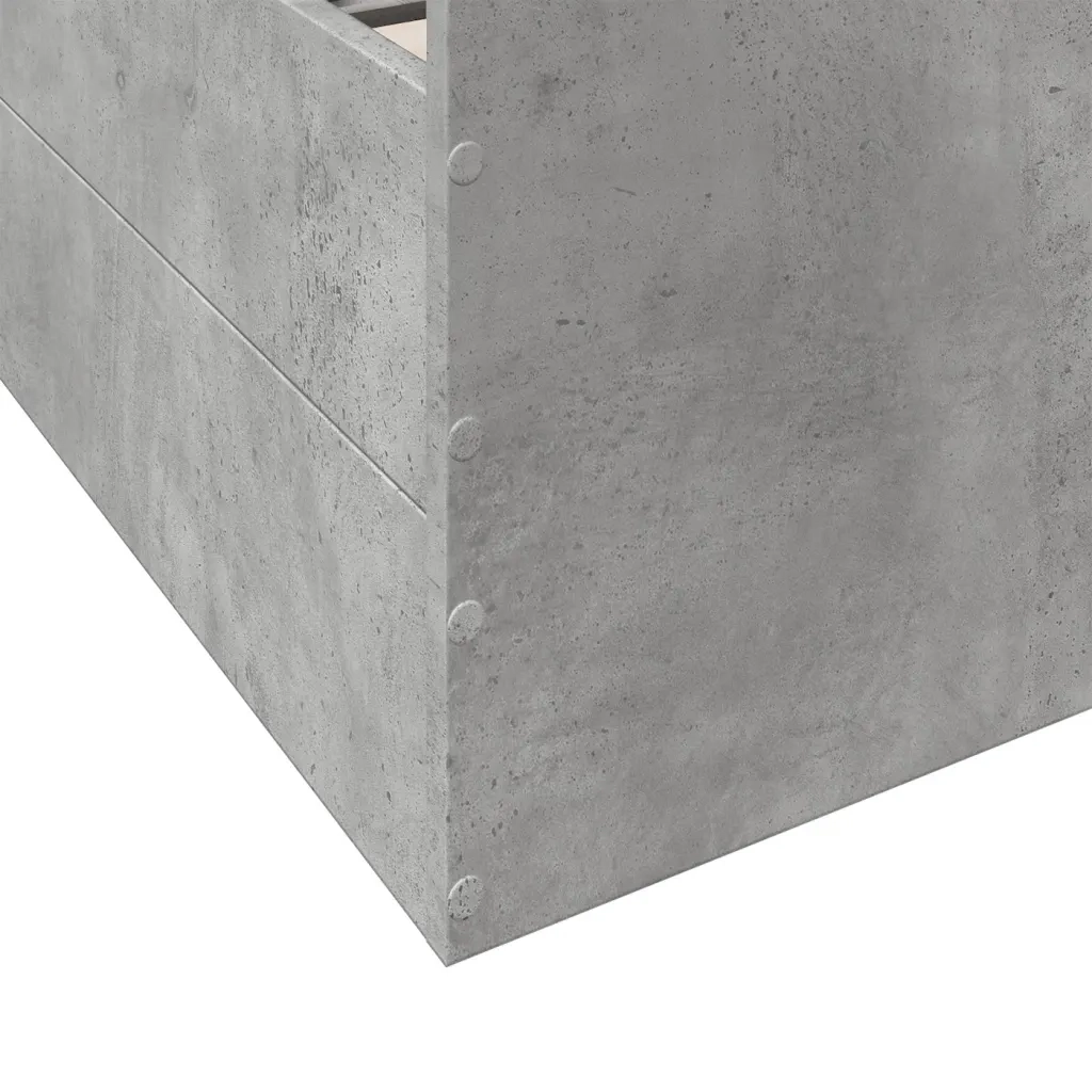 Giroletto Cassetti Grigio Cemento 160x200 cm Legno Multistrato 3280282