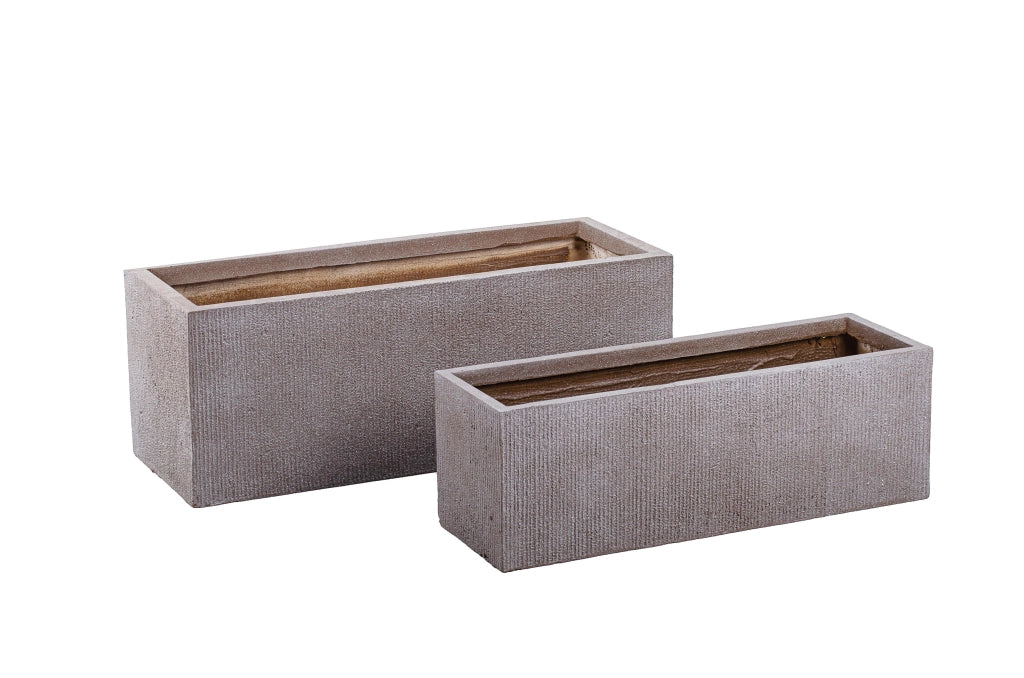 Set 2 Fioriere Rettangolari 80x30 cm